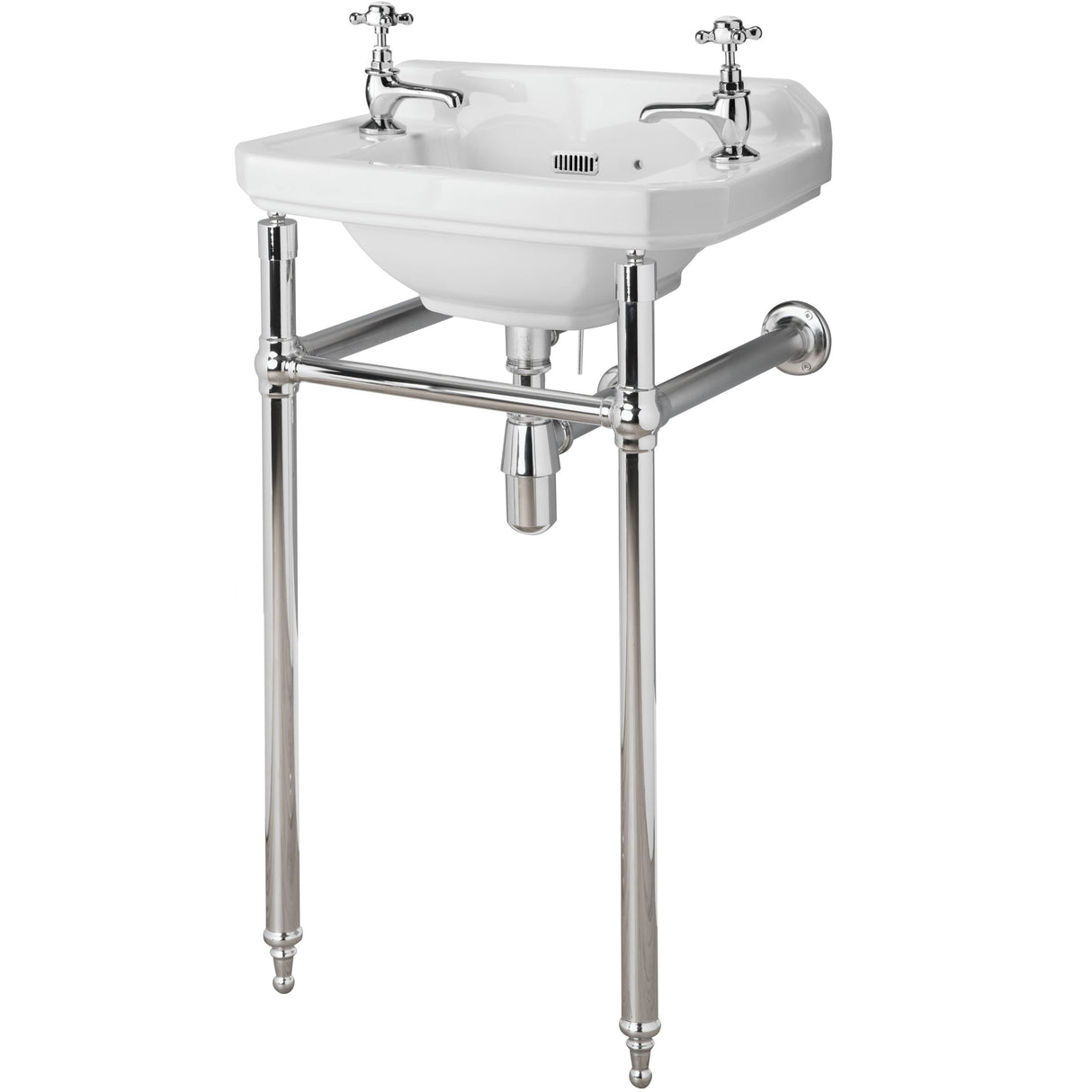 Old London Richmond Wall Hung Cloakroom Basin W515 x D300mm, 2 Tap Hole White NCS829_2
