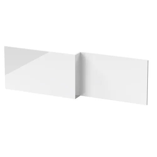Nuie Waterproof Square Shower Bath Front Panel Gloss White NMP1800W