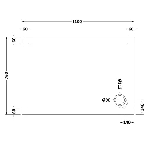 Nuie Pearlstone Slip Resistant Rectangular Shower Tray White NSR017 LD
