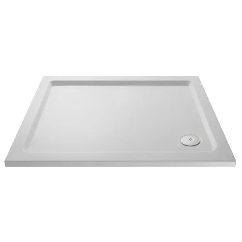 Nuie Pearlstone Slip Resistant Rectangular Shower Tray White NSR023