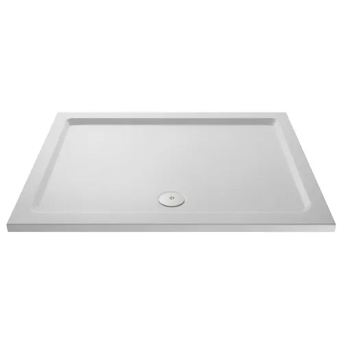 Nuie Pearlstone Slip Resistant Large Rectangular Shower Tray White NSR074