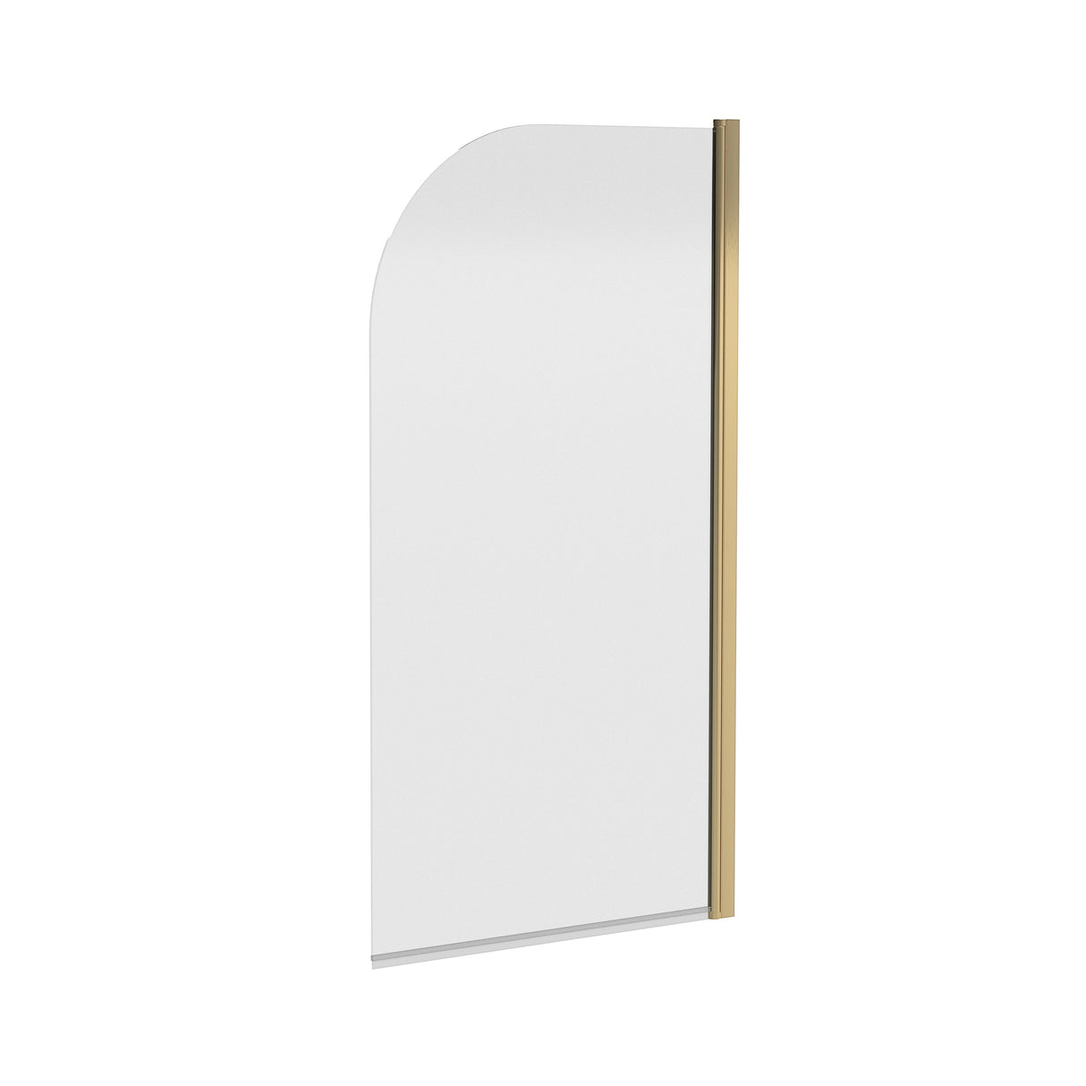 Nuie Round Hinged Bath Screen 6mm Glass (H1430 x W775-790mm) Brushed Brass NSS18