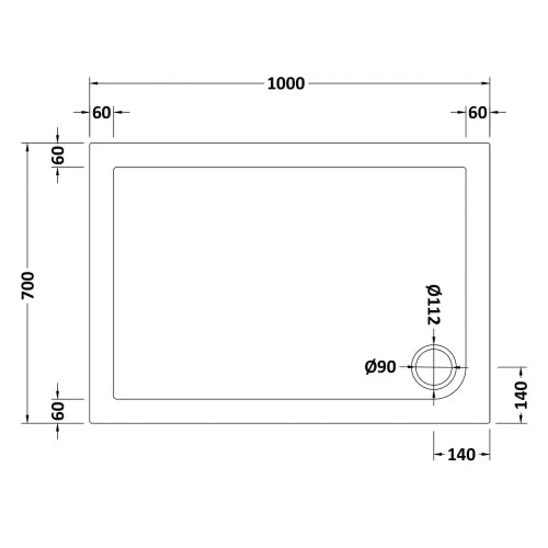 Nuie Pearlstone Rectangular Shower Tray Gloss White NTP021 LD