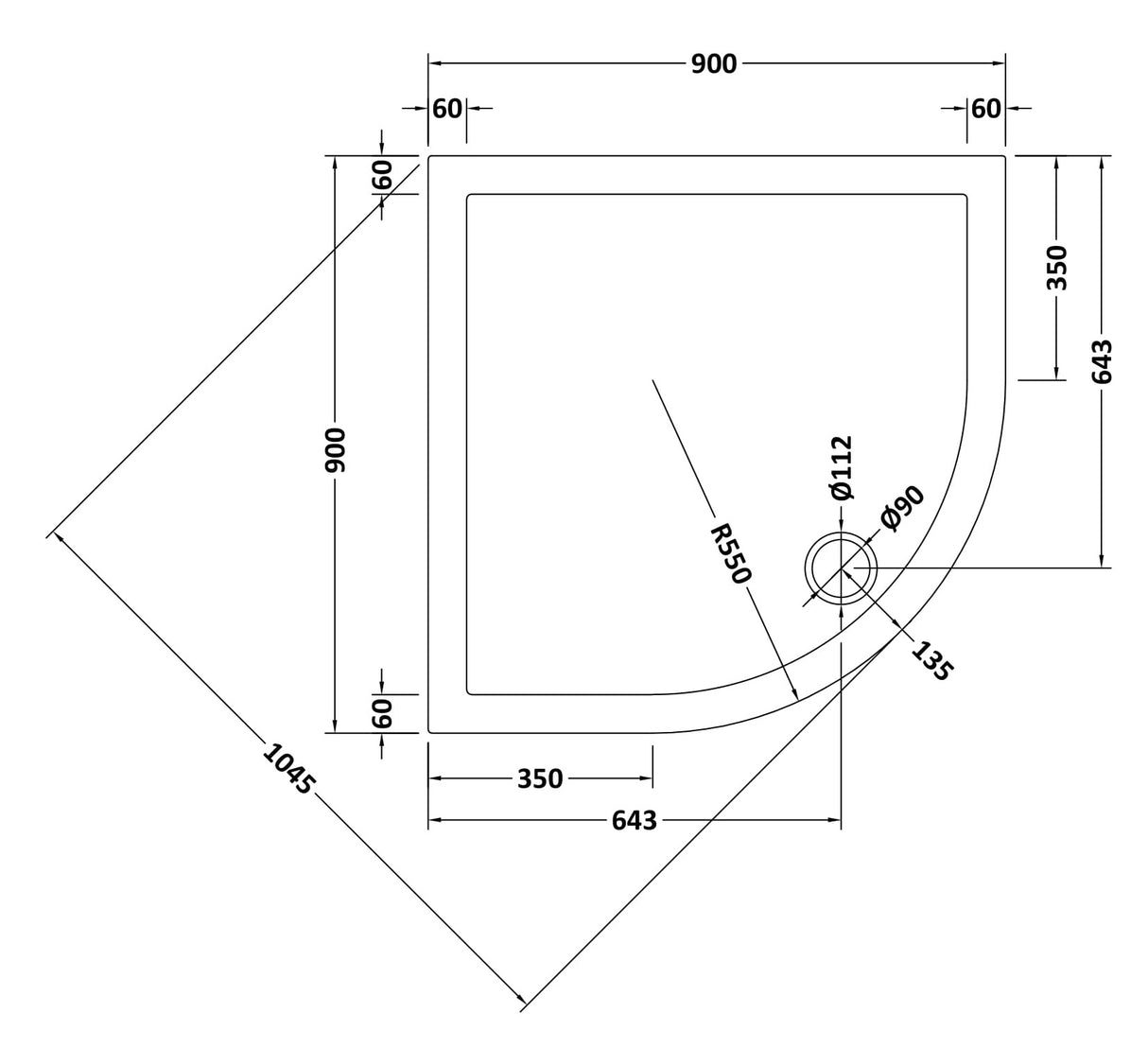 Nuie Bliss En Suite Bathroom - WC - Shower Enclosure 900x900 - 500mm Wide Basin Vanity Unit