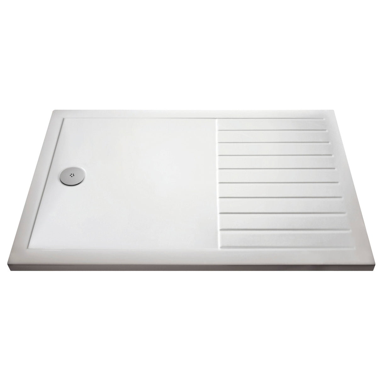 Nuie Pearlstone Rectangular Walk-In Shower Tray Gloss White NTP1490