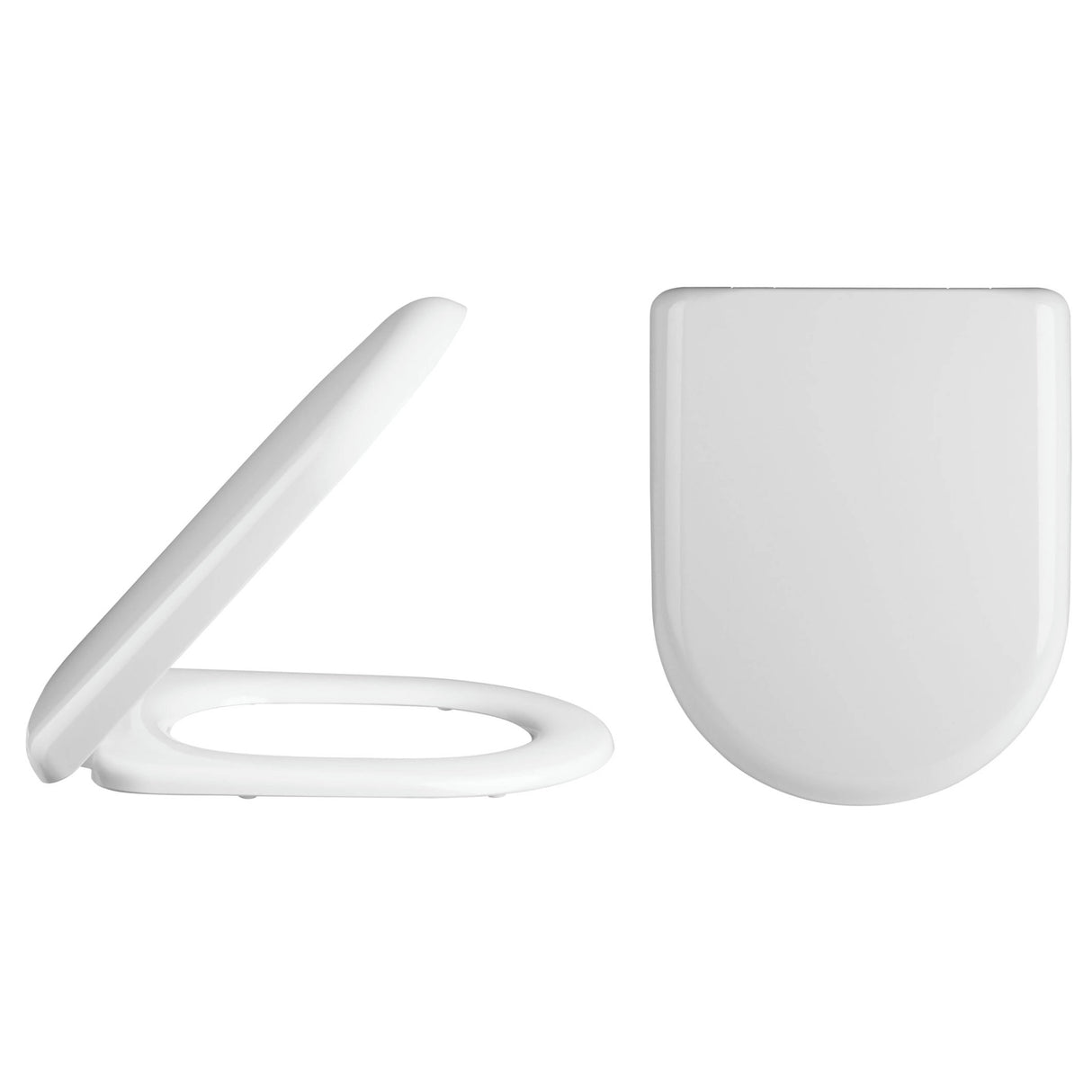 Nuie D-Shape Soft Close Toilet Seat with Top Fix White NTS002