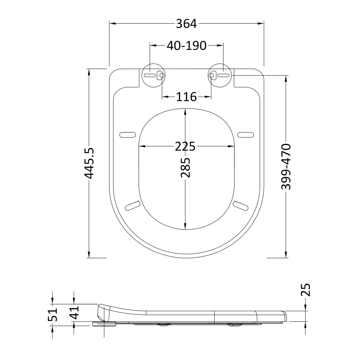 Nuie Luxury Top Fix Soft Close Toilet Seat White NTS004 LD