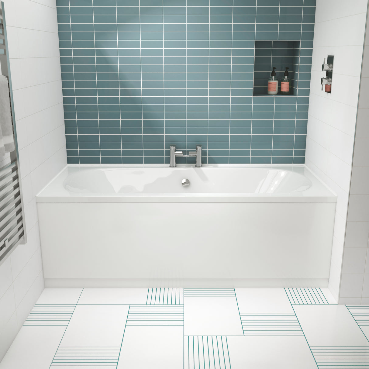 Nuie Otley Round Double Ended Acrylic Bath White NBA509 LS