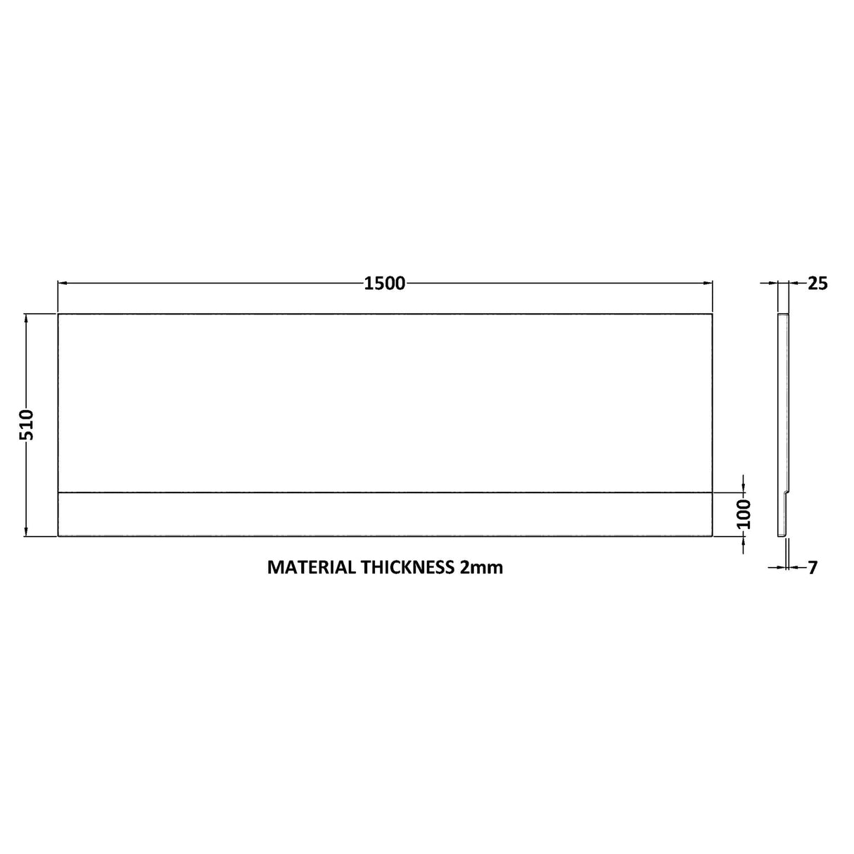 Nuie Standard Acrylic Front Bath Panel Gloss White PAN138 LD