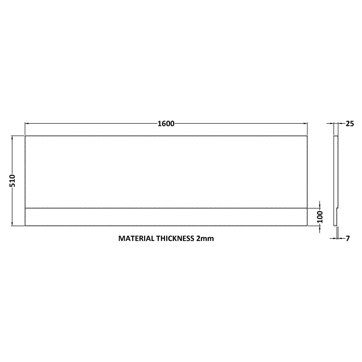 Nuie Standard Acrylic Front Bath Panel Gloss White PAN139 LD