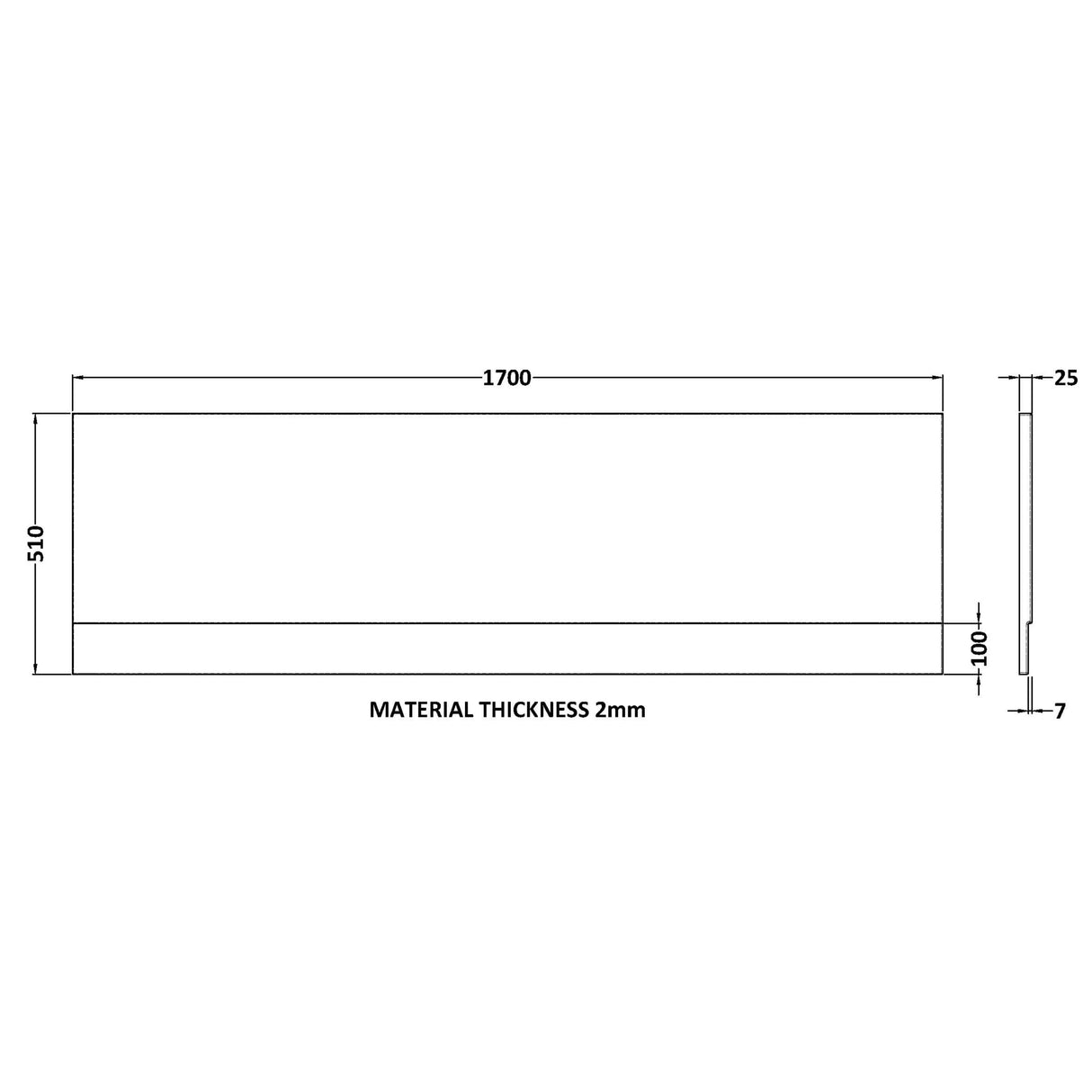 Nuie Standard Acrylic Front Bath Panel Gloss White PAN140 LD