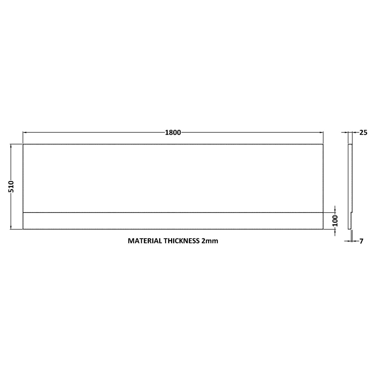 Nuie Standard Acrylic Front Bath Panel Gloss White PAN141 LD