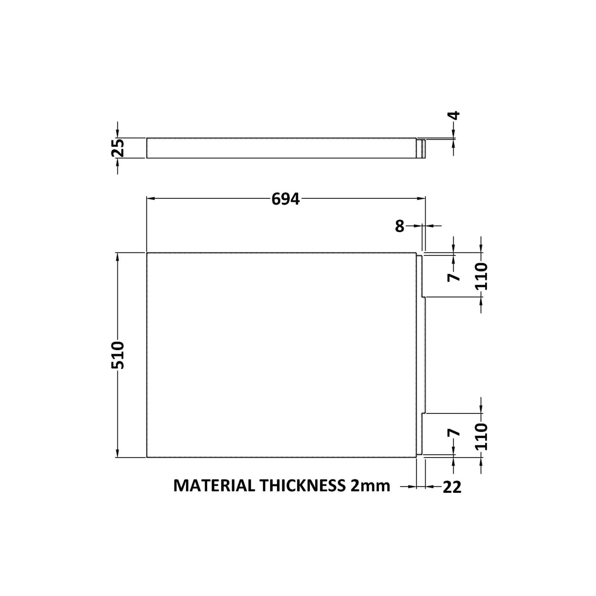 Nuie Standard Acrylic End Bath Panel Gloss White PAN142 LD