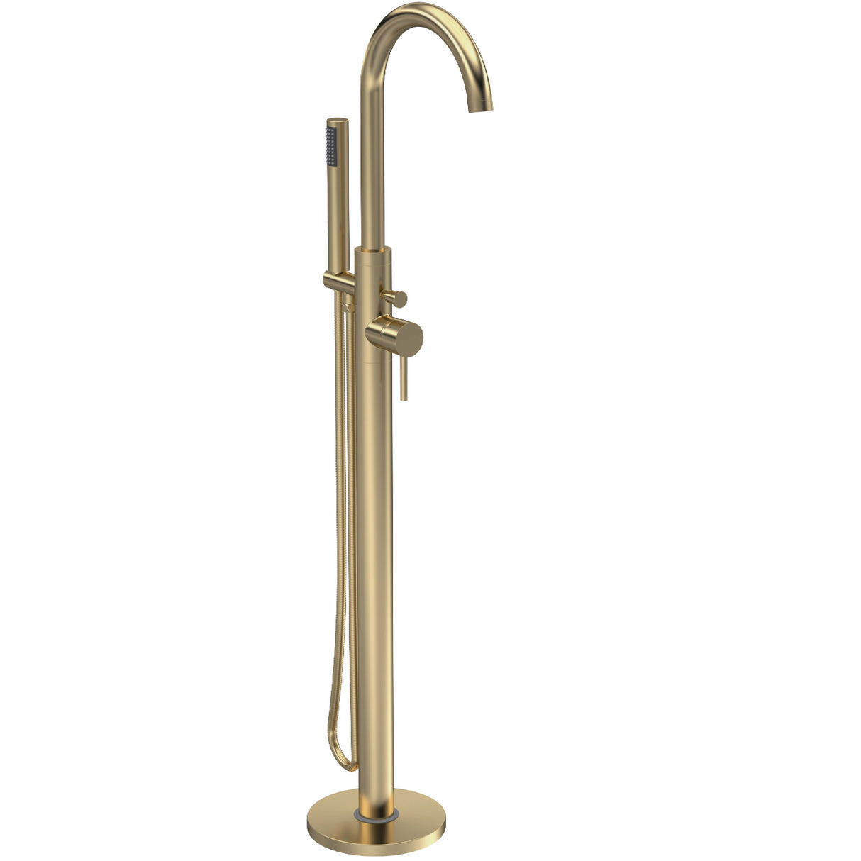 Hudson Reed Tec Lever Freestanding Bath Shower Mixer Tap with Shower Kit Brushed Brass PN821