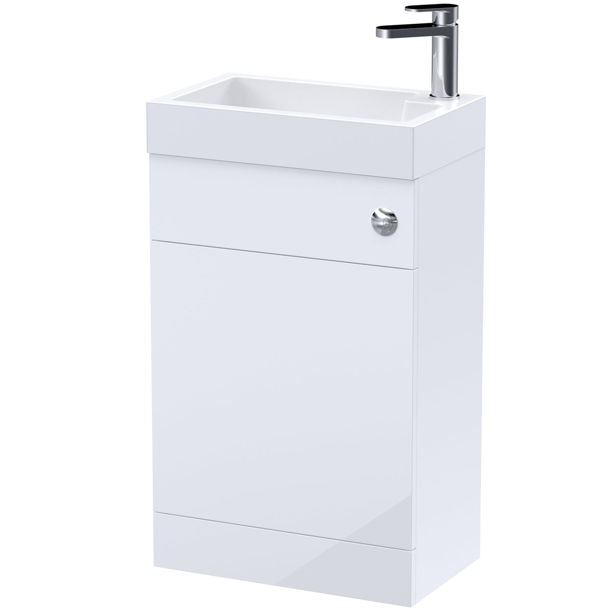 Nuie Athena Slimline Combined 2in1 Basin & Toilet Unit 500mm Gloss White Gloss White PRC141B
