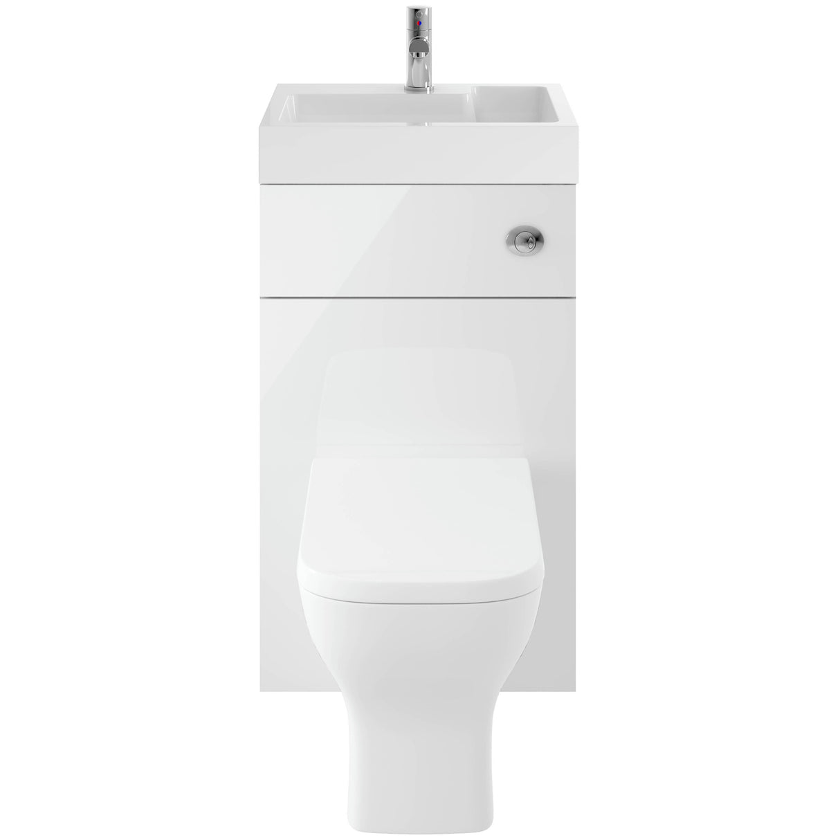Nuie Athena Combined 2in1 Basin & Toilet Unit 500mm Gloss White PRC145CB 2