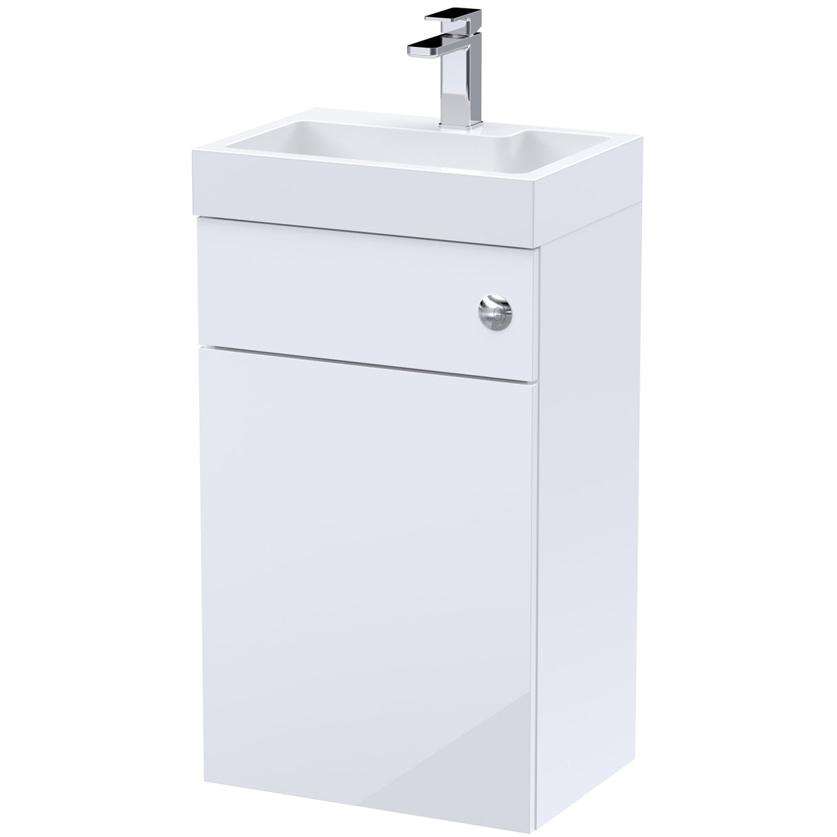 Nuie Athena Combined 2in1 Basin & Toilet Unit 500mm Gloss White PRC145CB