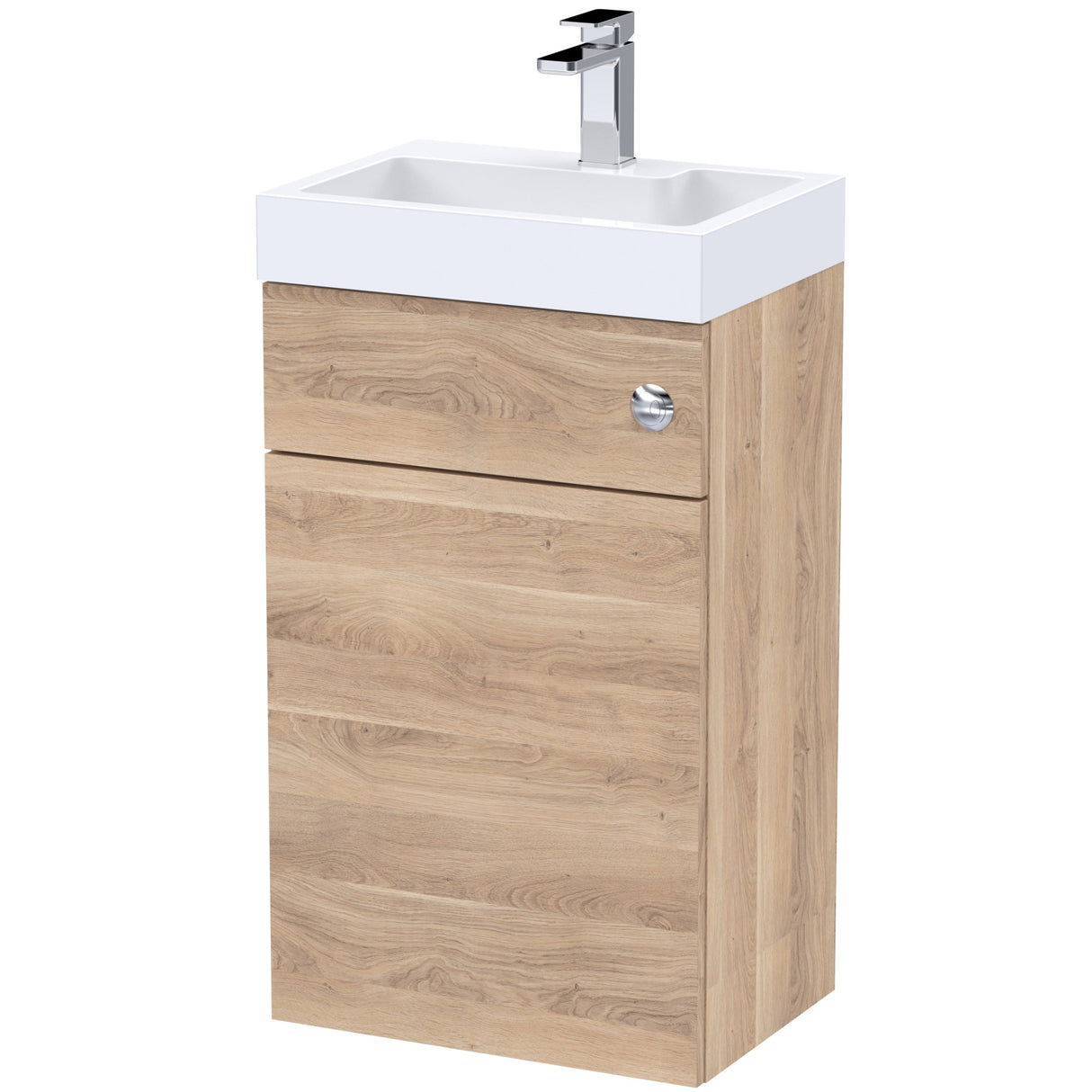 Nuie Athena Combined 2in1 Basin & Toilet Unit 500mm Bleached Oak PRC3045CB