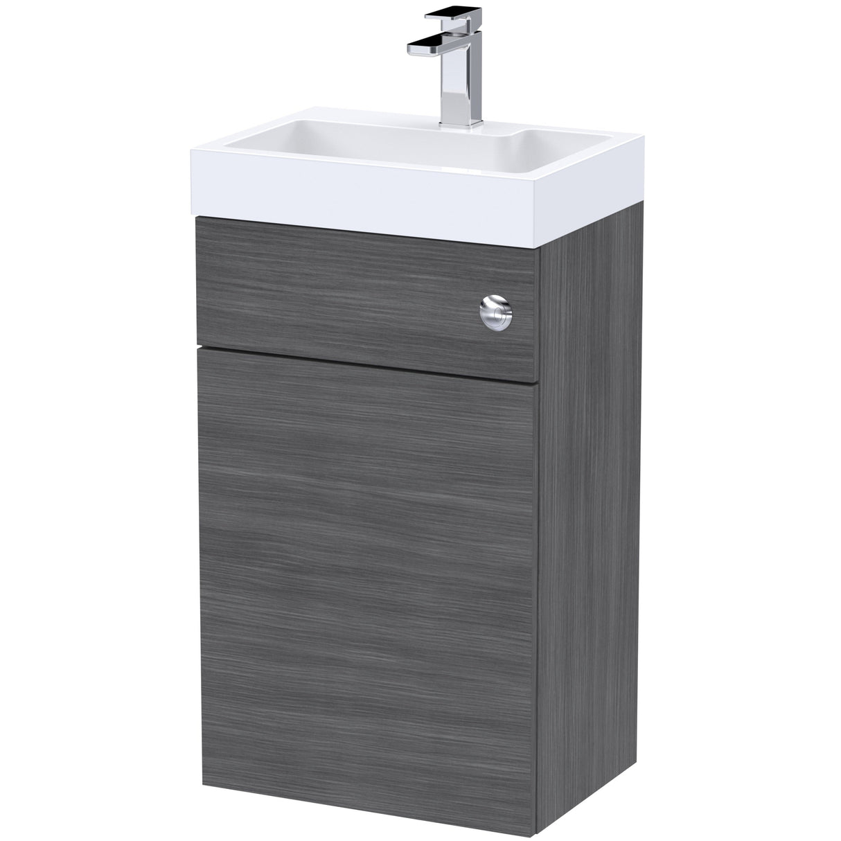 Nuie Athena Combined 2in1 Basin & Toilet Unit 500mm Anthracite Woodgrain PRC545CB