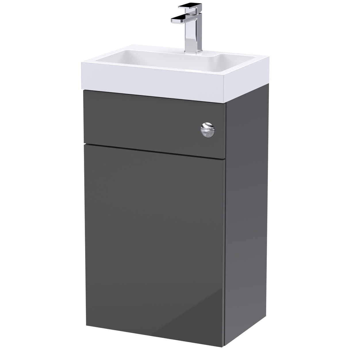 Nuie Athena Combined 2in1 Basin & Toilet Unit 500mm Gloss Grey PRC945CB