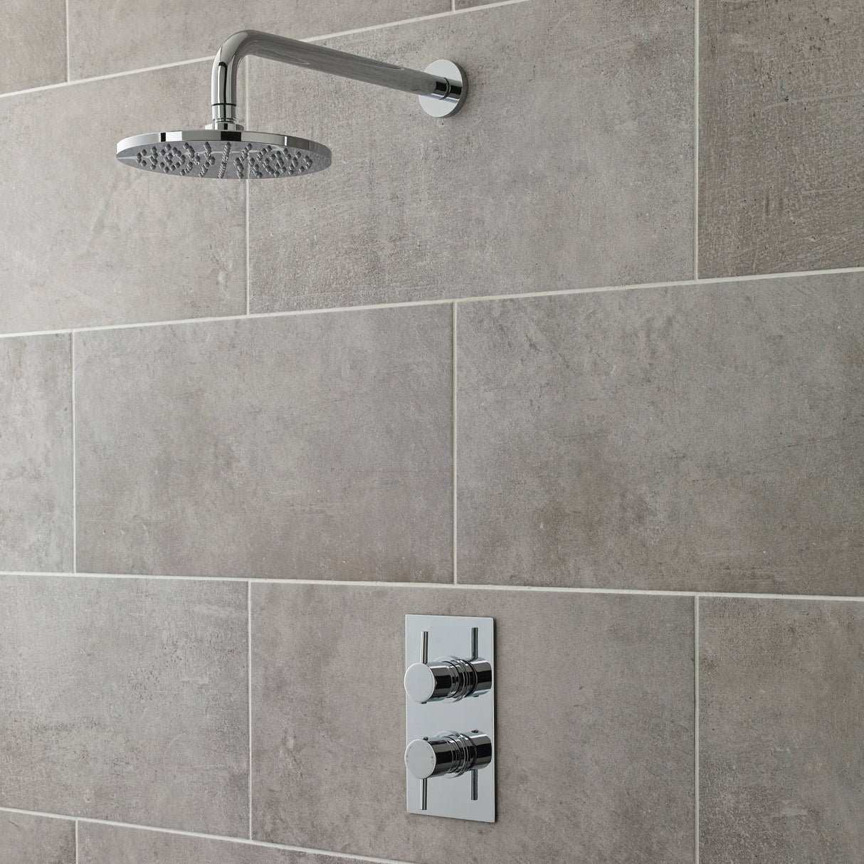 Nuie Round 2 Outlet Thermostatic Concealed Shower Valve With Diverter Chrome QUEV52 LS