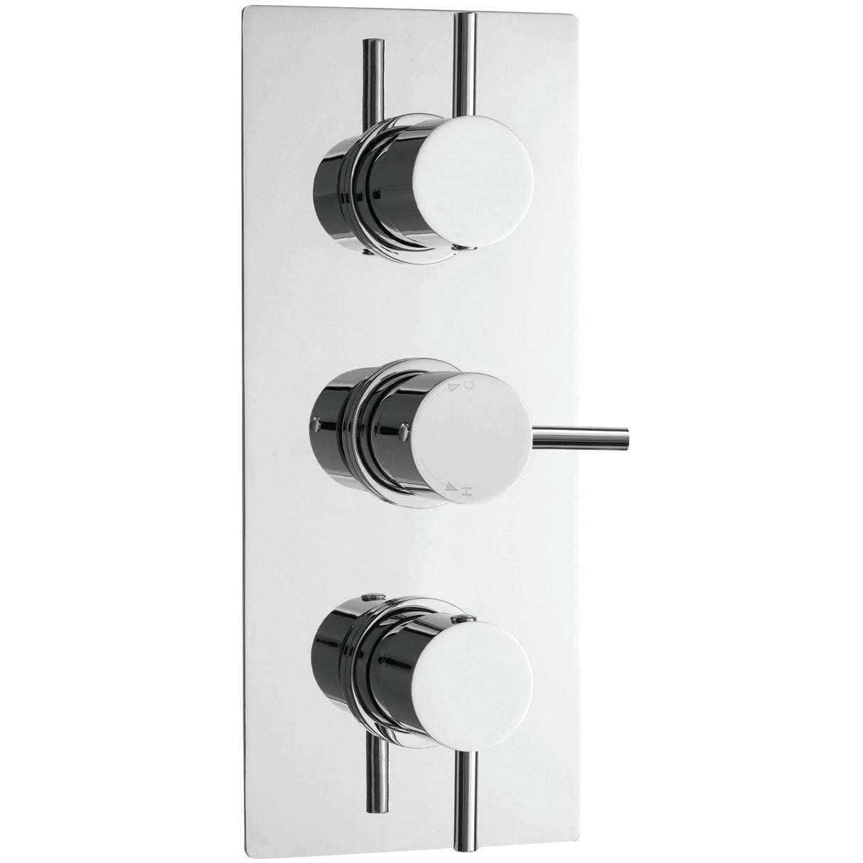 Nuie Round 3 Outlet Thermostatic Concealed Shower Valve With Diverter Chrome QUEV56