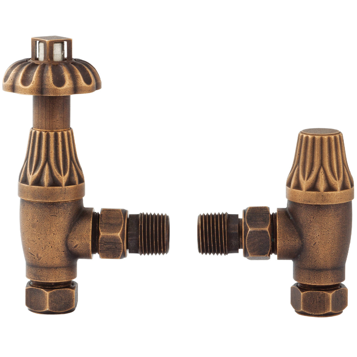 Hudson Reed Knightsbridge Angled Traditional Radiator Valves Pack With Lockshield RV006