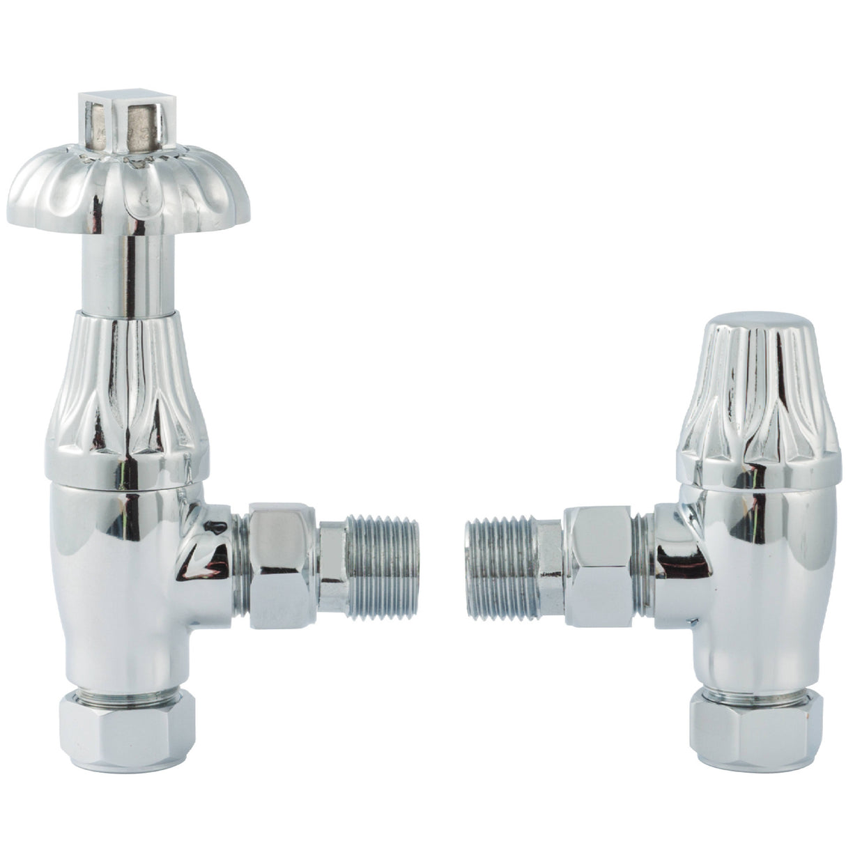 Hudson Reed Knightsbridge Angled Traditional Radiator Valves Pack With Lockshield RV007