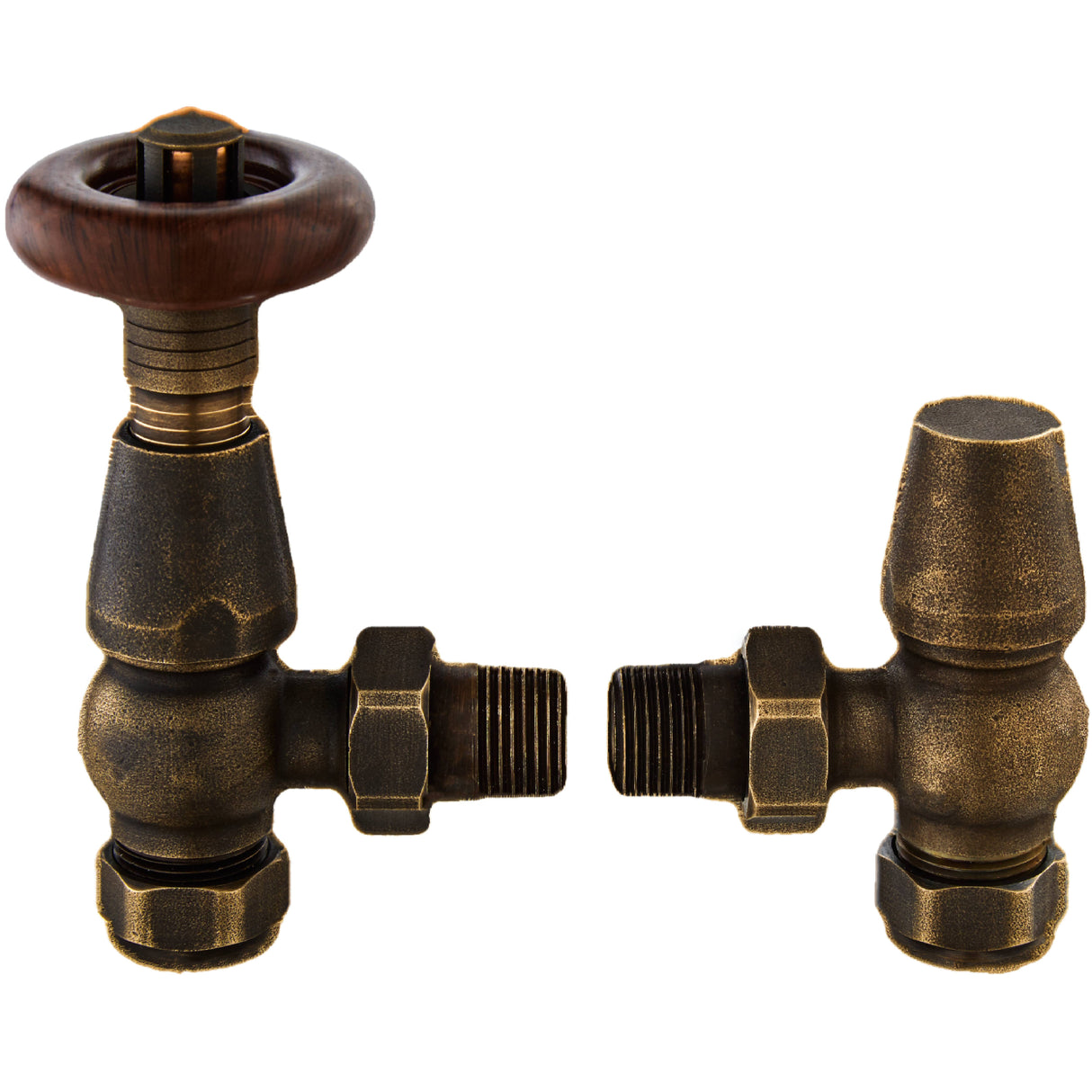 Hudson Reed Camden Angled Traditional Thermostatic Radiator Valves Pack With Lockshield RV201