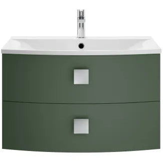 Hudson Reed Sarenna 700mm Wall Hung 2 Drawer Vanity Unit & Basin Hunter Green SAR801