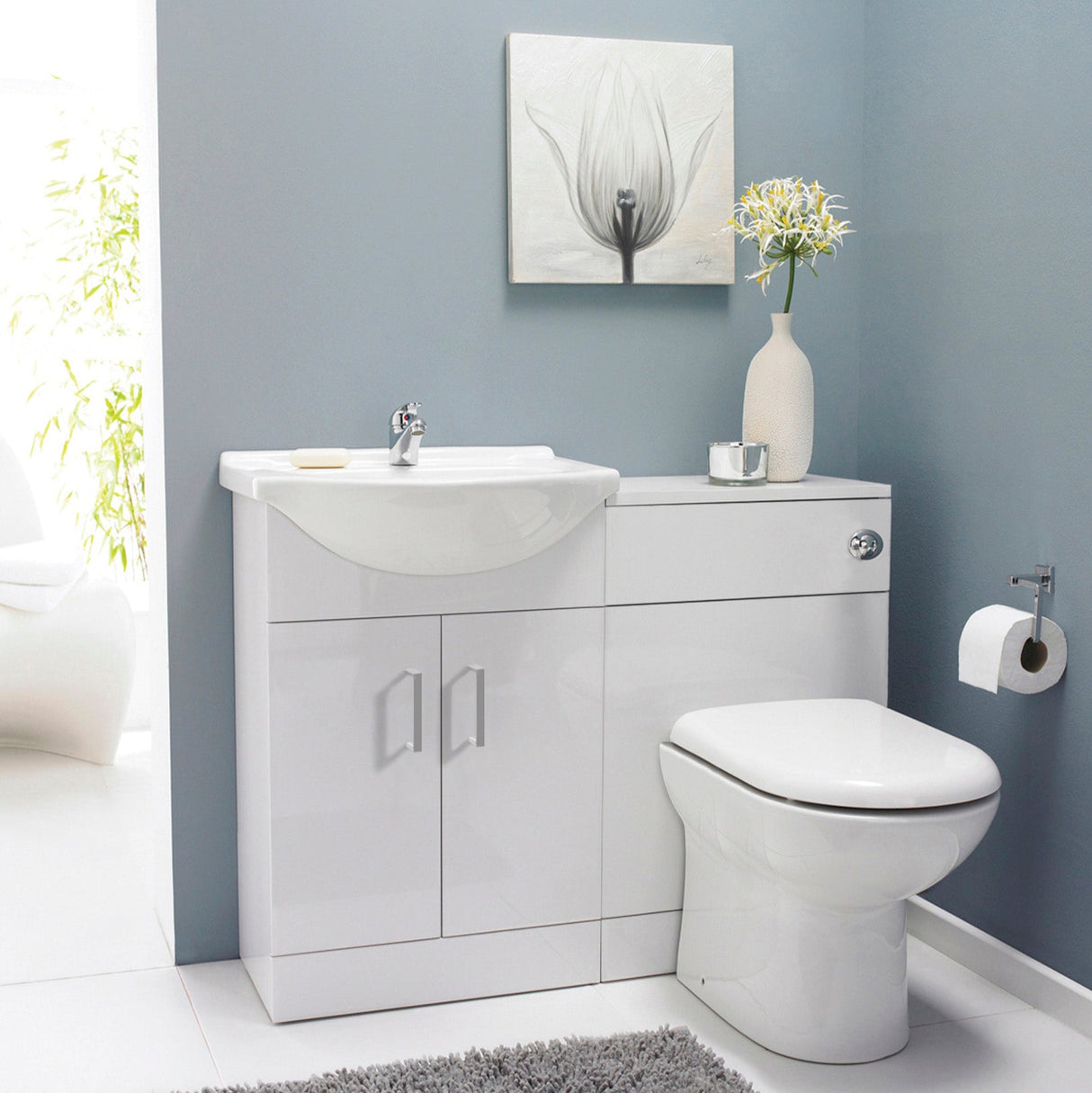 Saturn Round Furniture Gloss White LS