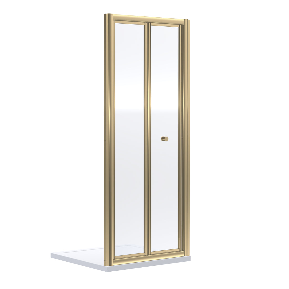 Nuie Rene Bi-fold Shower Door Brushed Brass - 4mm Glass SMBD76BB-E6