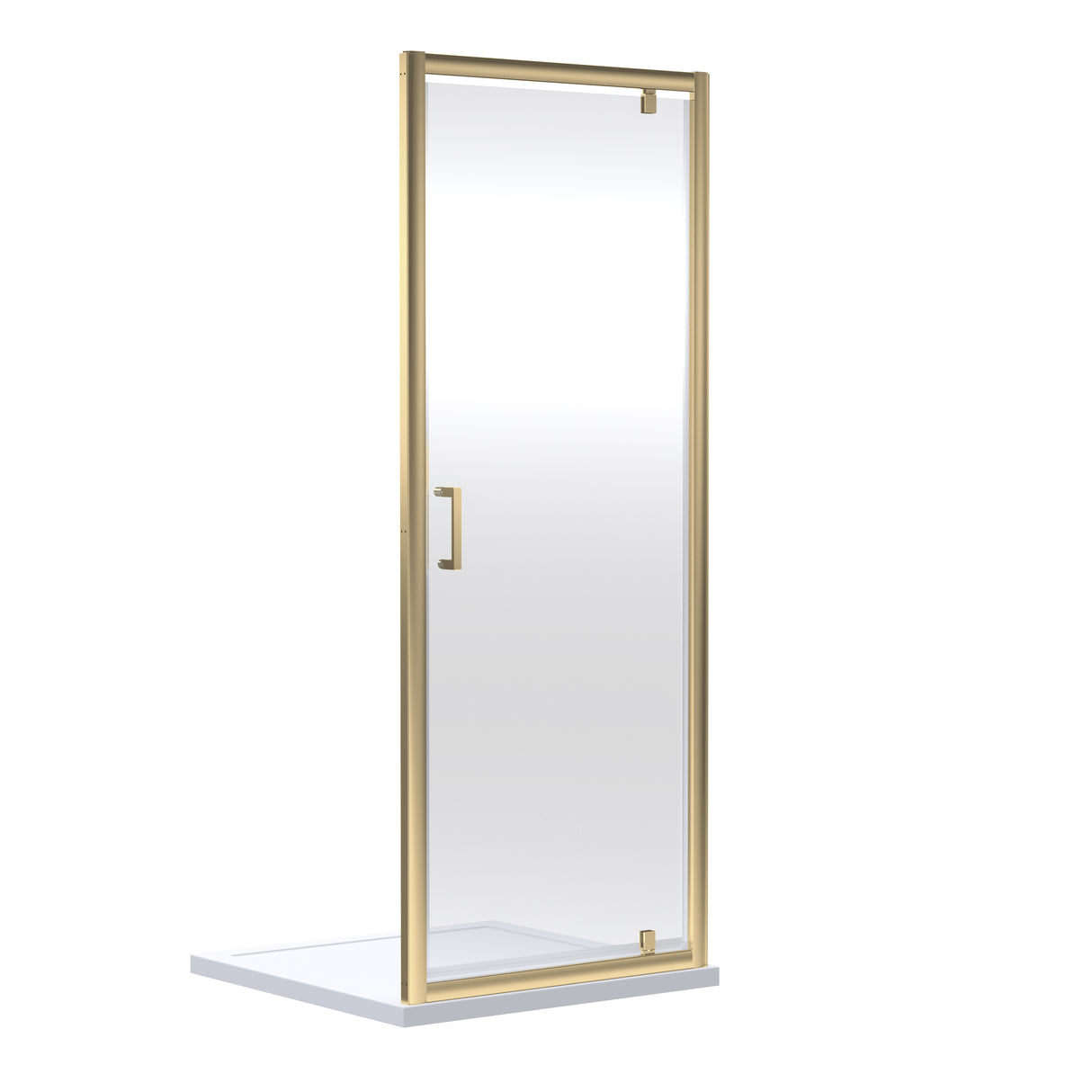 Nuie Rene Pivot Shower Door Brushed Brass - 6mm Glass SMPD80BB-E6