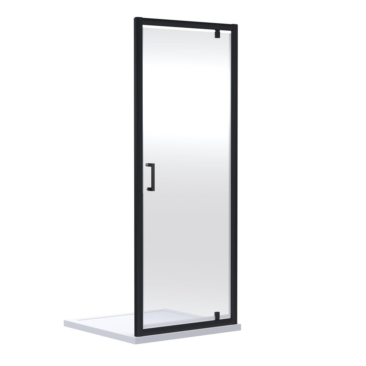 Nuie Rene Pivot Shower Door Matt Black - 6mm Glass SMPD90BP-E6