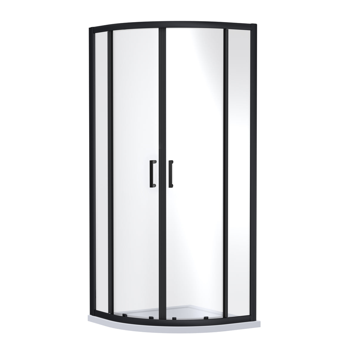 Nuie Rene Quadrant Shower Enclosure Matt Black - 6mm Glass SMQU9BP-E6
