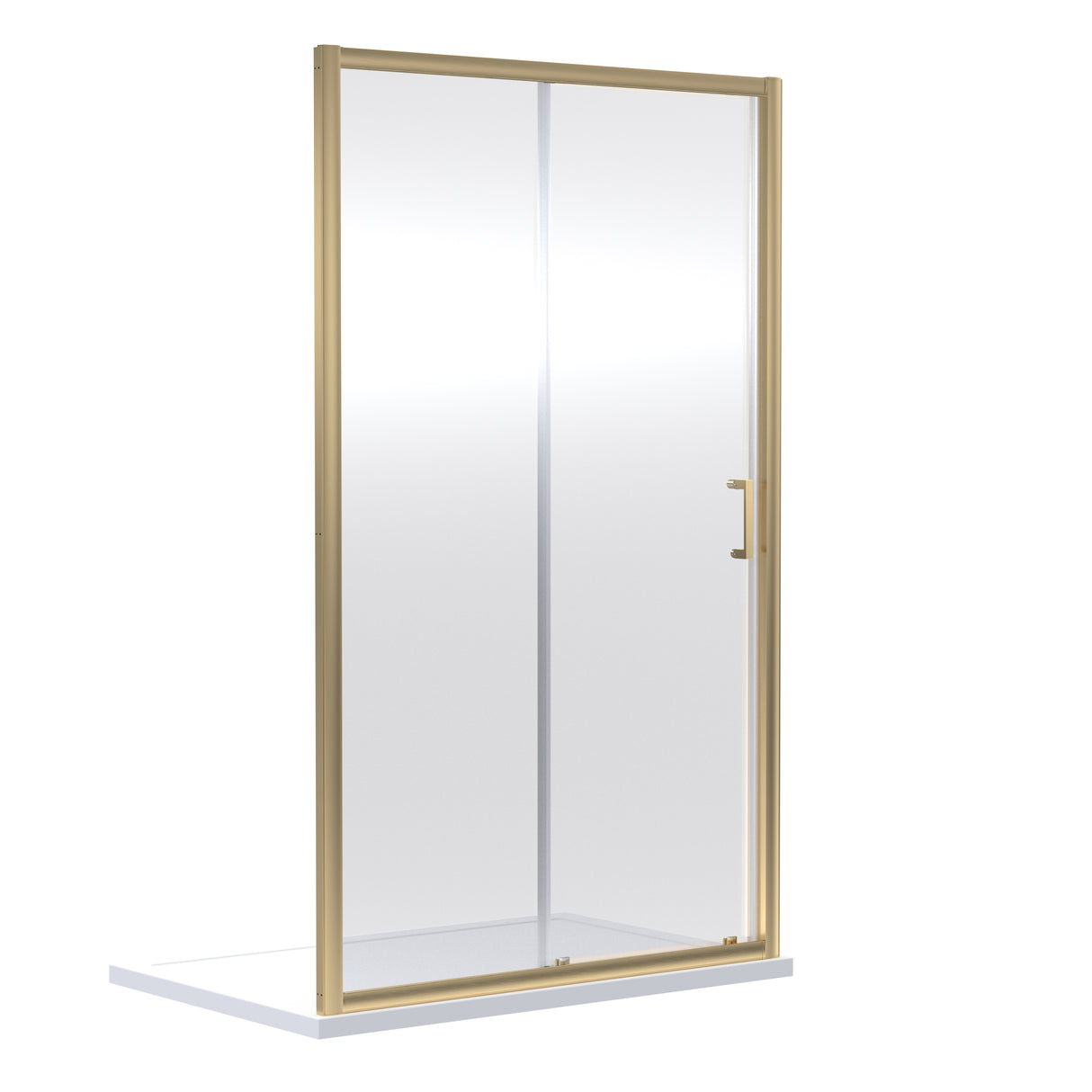 Nuie Rene Single Sliding Shower Door Brushed Brass - 6mm Glass SMSL10BB-E6