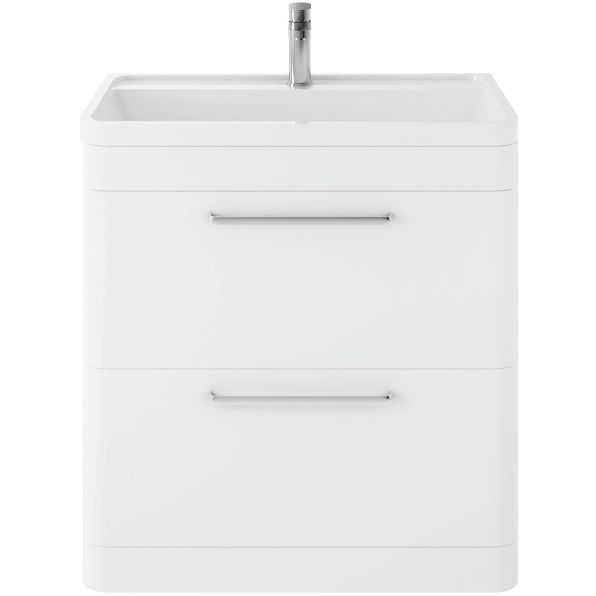 Hudson Reed Solar 800mm Floorstanding Vanity Unit & Basin, 2 Drawers Pure White SOL103