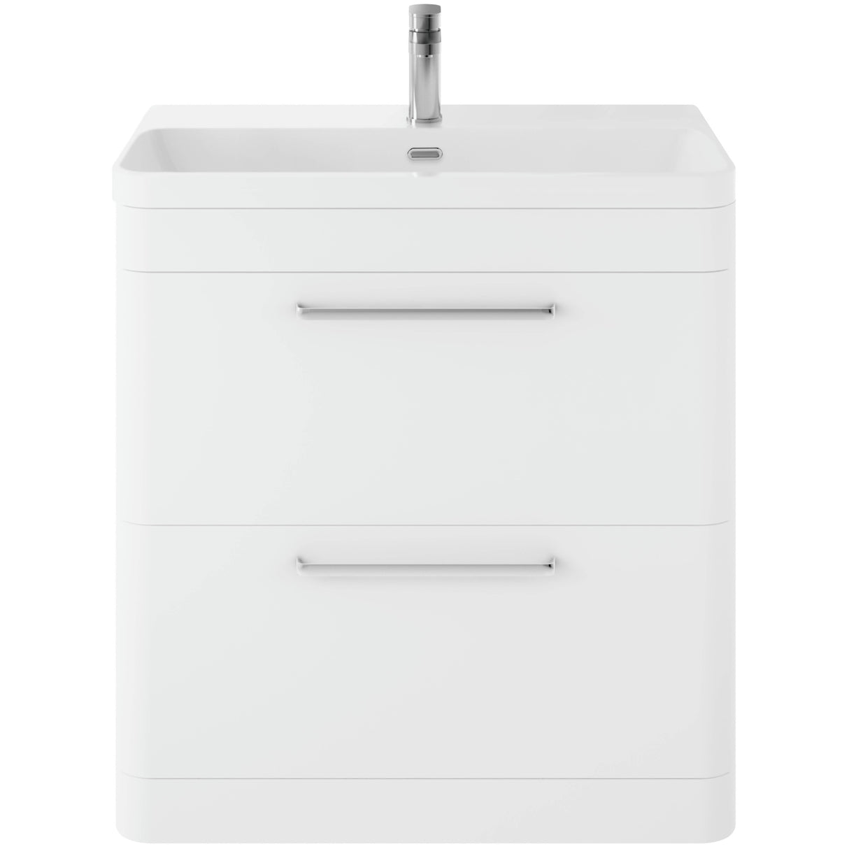 Hudson Reed Solar 800mm Floorstanding Vanity Unit & Basin, 2 Drawers Pure White SOL103B