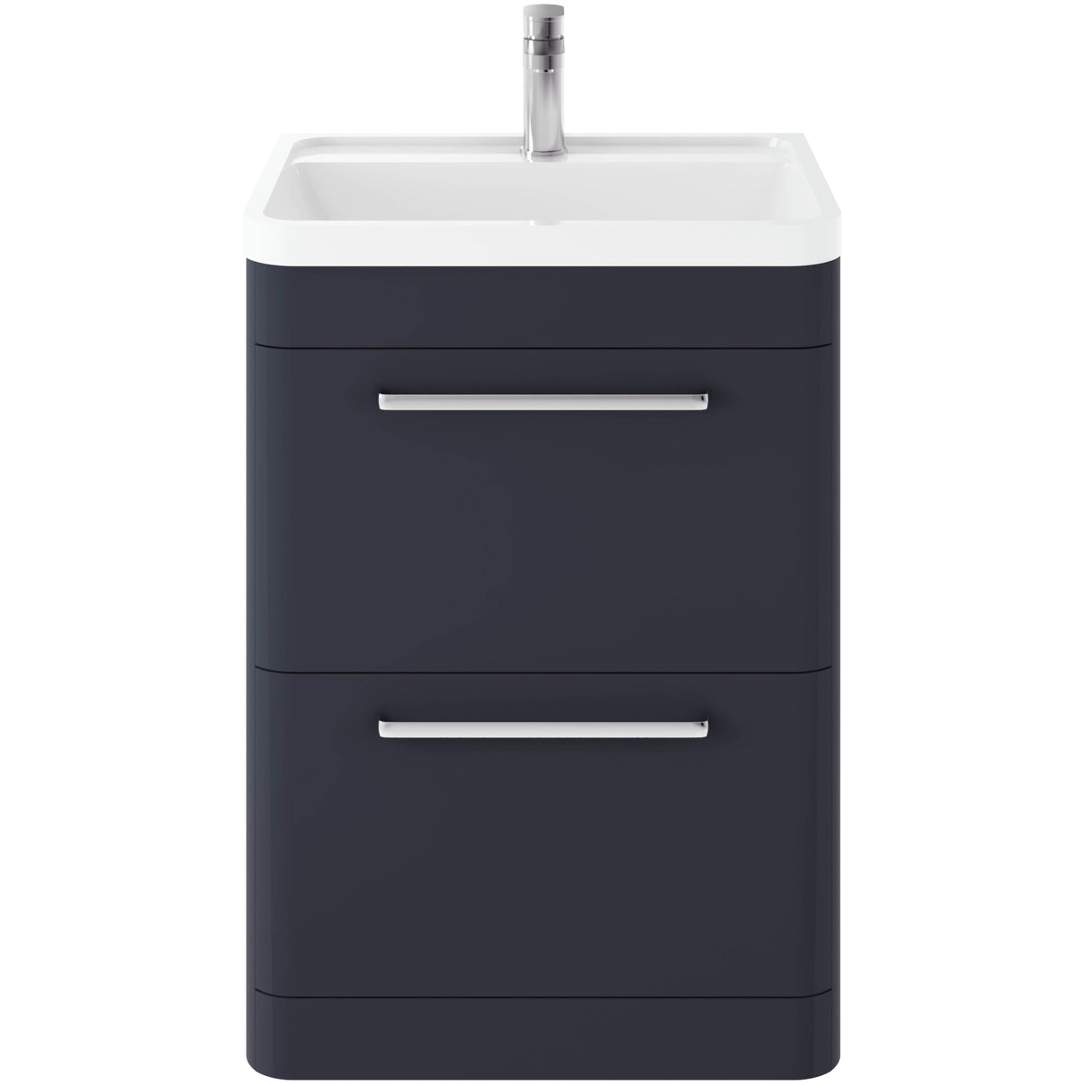 Hudson Reed Solar 600mm Floorstanding Vanity Unit & Basin, 2 Drawers Indigo Blue SOL301