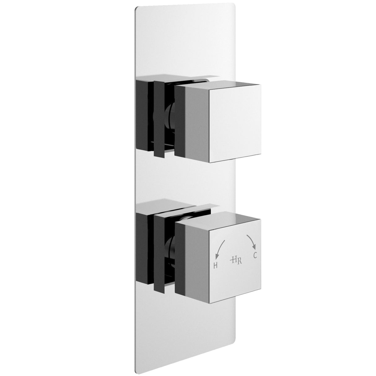Hudson Reed Square Twin 2 Outlet Thermostatic Concealed Shower Valve With Diverter Chrome SQRTW02