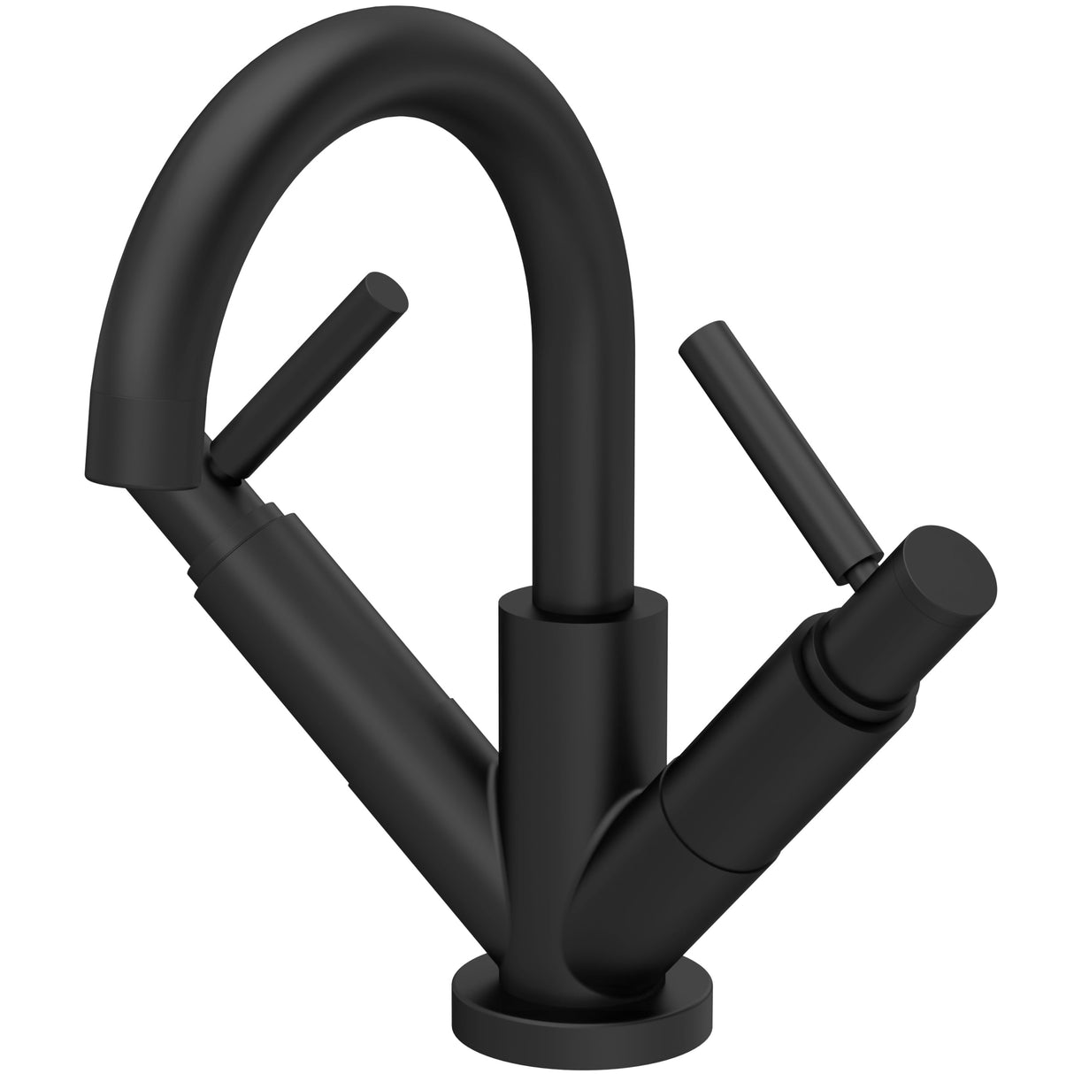 Hudson Reed Tec Lever Mono Basin Mixer Tap & Waste Matt Black TEL415