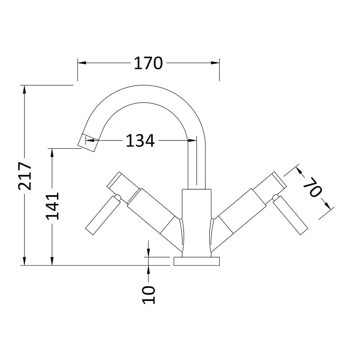 Hudson Reed Tec Lever Mono Basin Mixer Tap & Waste Matt Black TEL415 LD