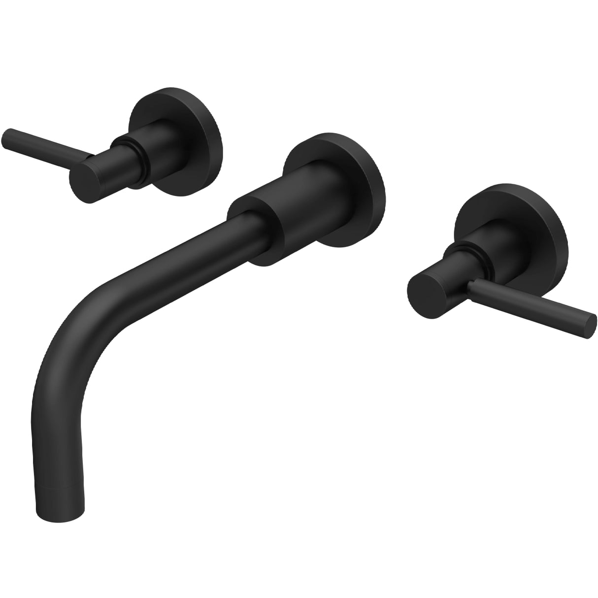 Hudson Reed Tec Lever 3-Hole Wall Mounted Basin Mixer Tap Matt Black TEL417