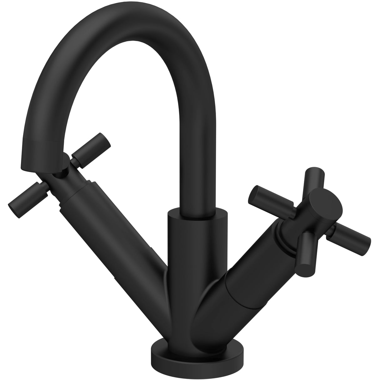 Hudson Reed Tec Crosshead Mono Basin Mixer Tap & Waste Matt Black TEX415