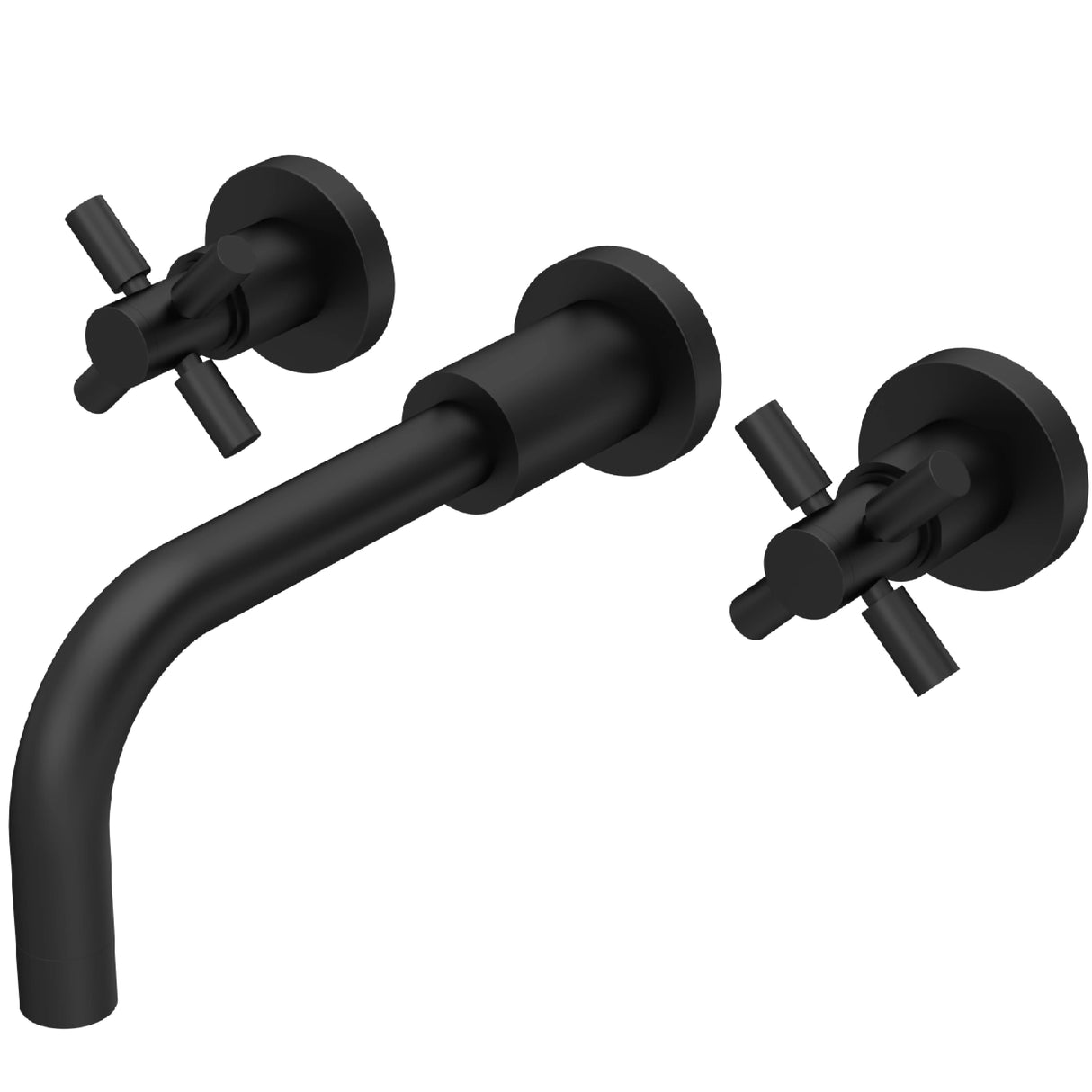 Hudson Reed Tec Crosshead 3-Hole Wall Mounted Basin Mixer Tap Matt Black TEX417