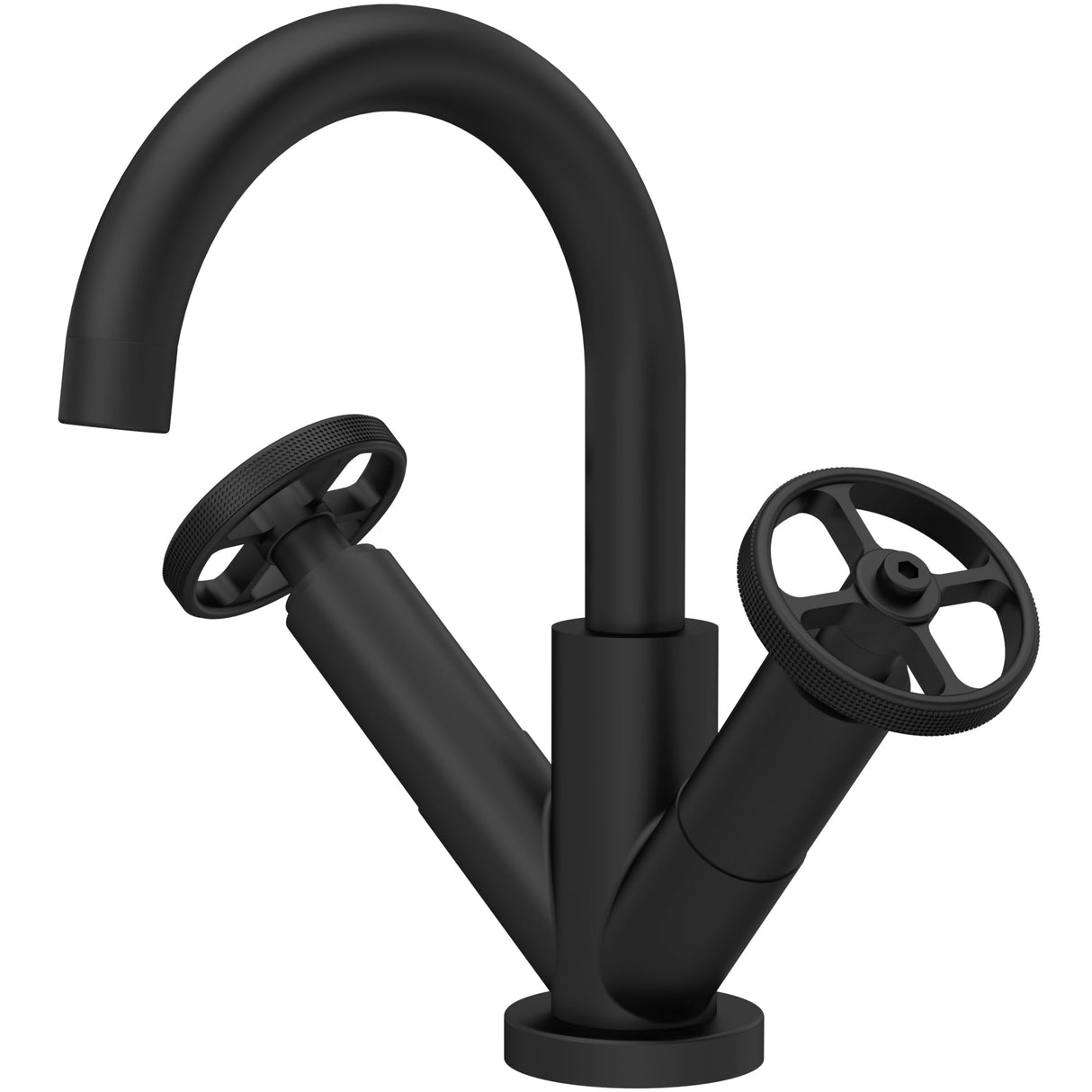 Hudson Reed Revolution Basin Mixer Tap With Swivel Spout & Waste Matt Black TIW415