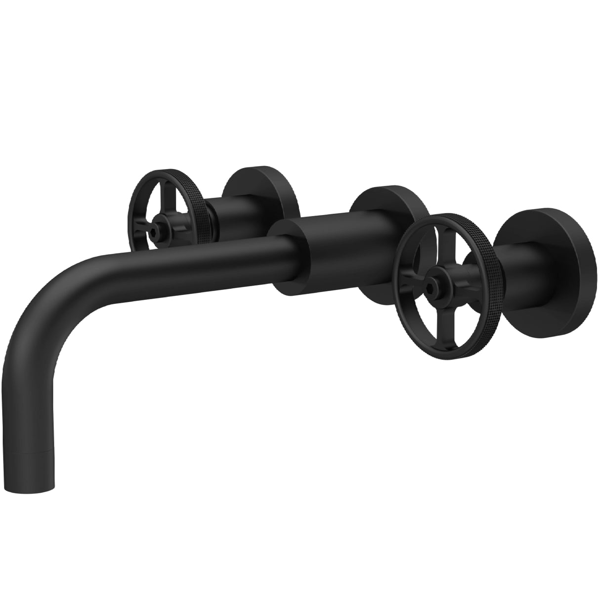 Hudson Reed Revolution 3-Hole Wall Mounted Basin Mixer Tap Matt Black TIW417
