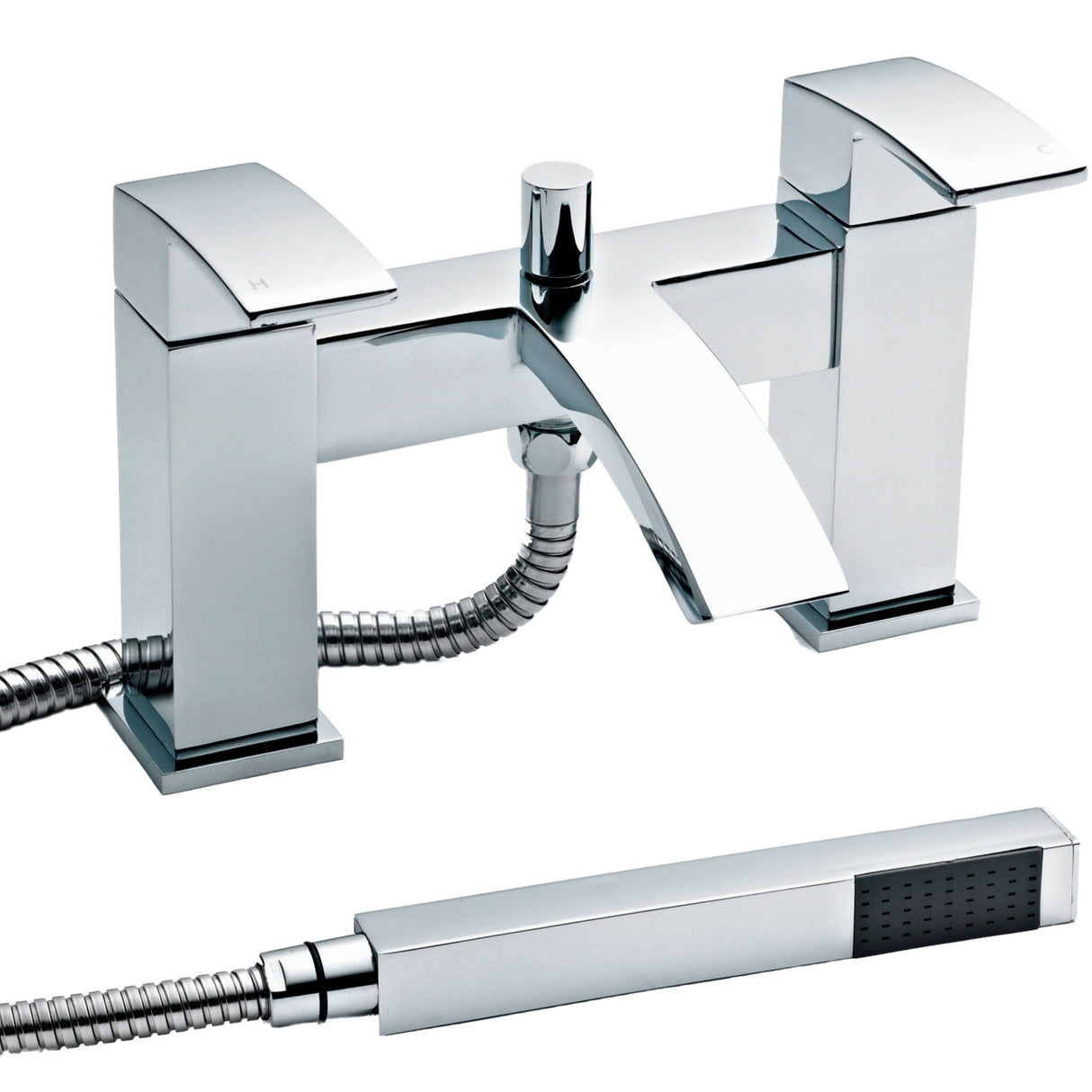 Nuie Vibe Bath Shower Mixer Tap with Shower Kit Chrome TSI304