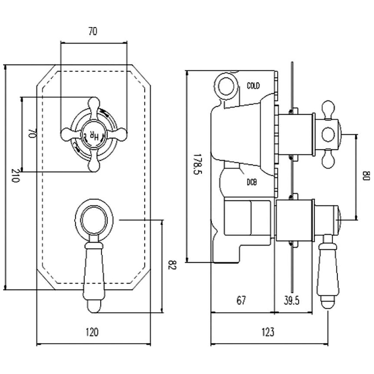 Hudson Reed Topaz 1 Outlet Thermostatic Concealed Shower Valve TSVT002 LD
