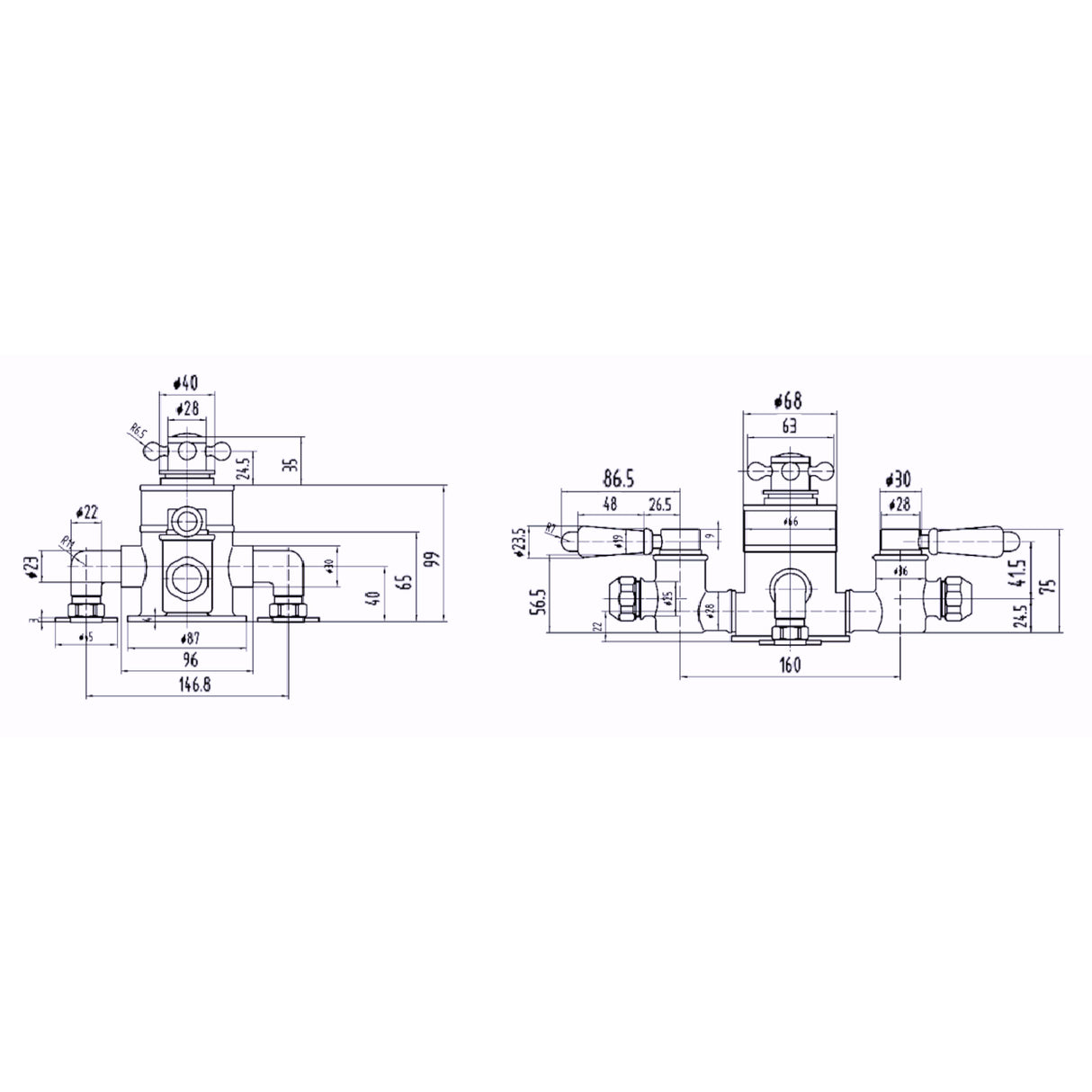 Hudson Reed Topaz 2 Outlet Thermostatic Exposed Shower Valve TSVT102 LD